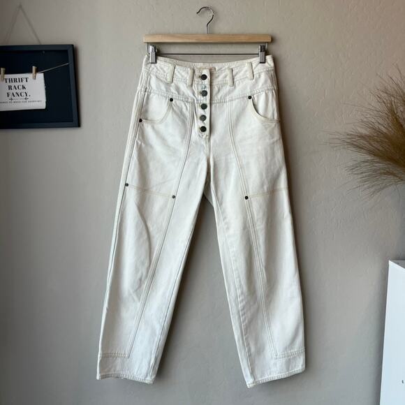 Ulla Johnson White Straight Leg Jeans - Picture 2 of 12